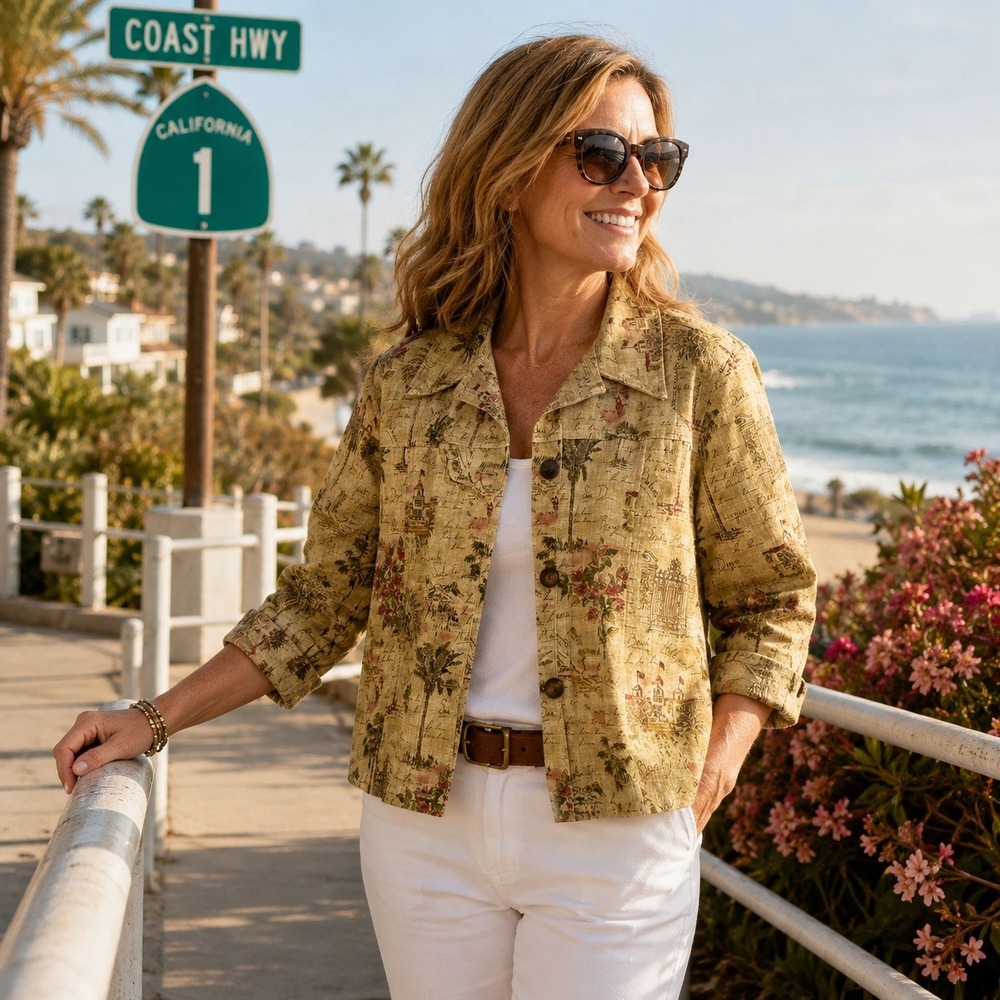 Draper's & Damon's Vintage Jacket PS California Scenic Print Cotton made in USA - Picture 15 of 15